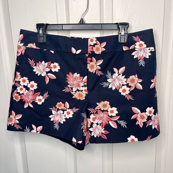 NWT LOFT Zinnia Doubleweave 4” Inseam Riviera Shorts (Navy Blue) - 12 - Picture 1 of 8